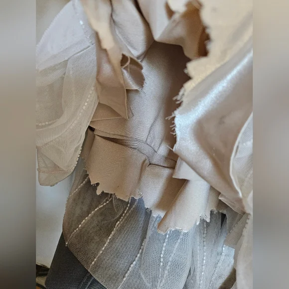 Ivory & White Beaded Gown - Picture 13 of 16